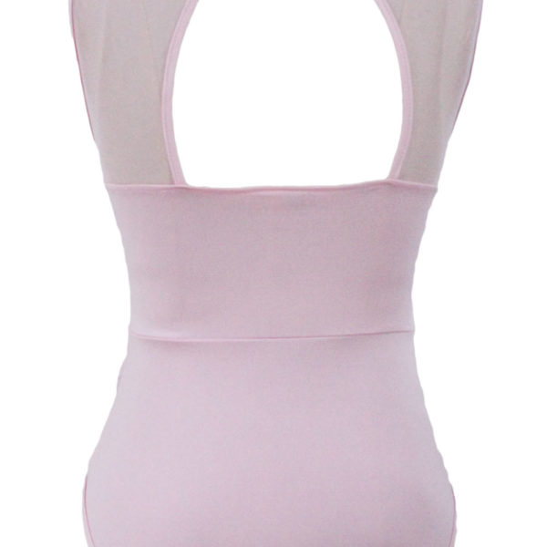 Csipkés magasnyakú pink body,