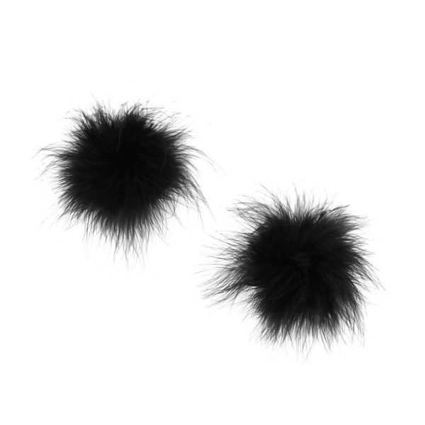 Fekete bolyhos-szőrös mellbimbó takaró