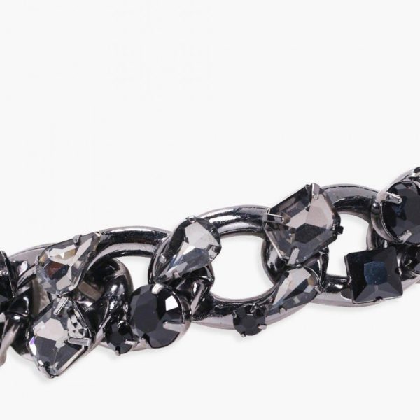 Mya fekete díszköves vastag nyaklánc