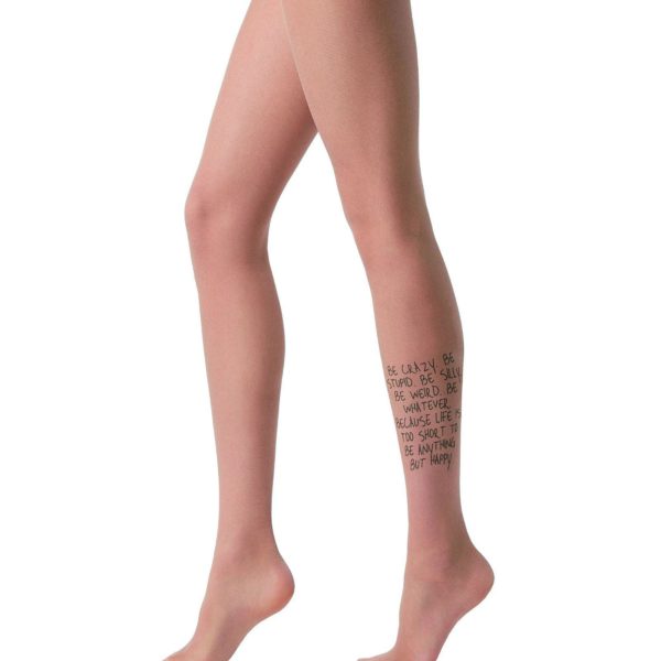 Calzedonia, 20 denes natúr harisnyanadrág tetoválás mintával