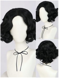 fekete hullámos paróka