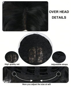 fekete hullámos paróka