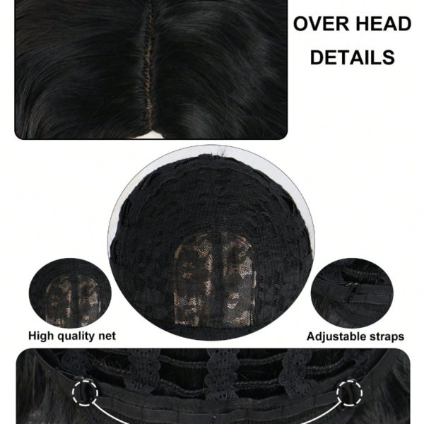 fekete hullámos paróka