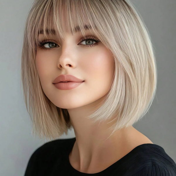 bob fazonú paróka fekete