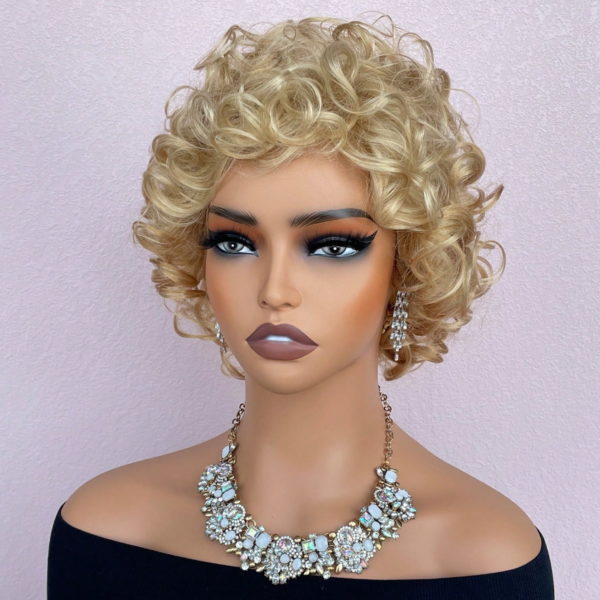 szőke curly paróka